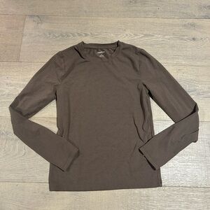 GAP Chocolate Brown Long Sleeve Crew Tee